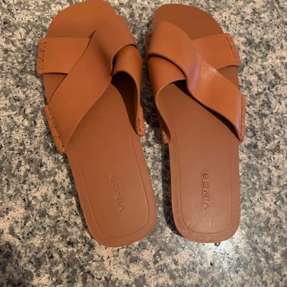 Vince Women's Brown Slide Sandals